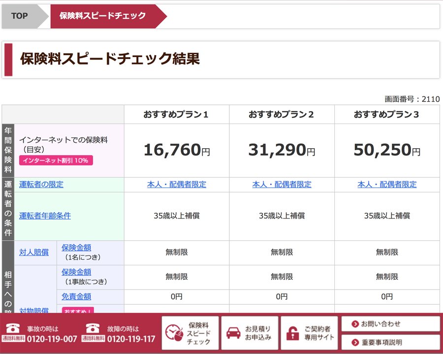 そんぽ24の保険料スピードチェック